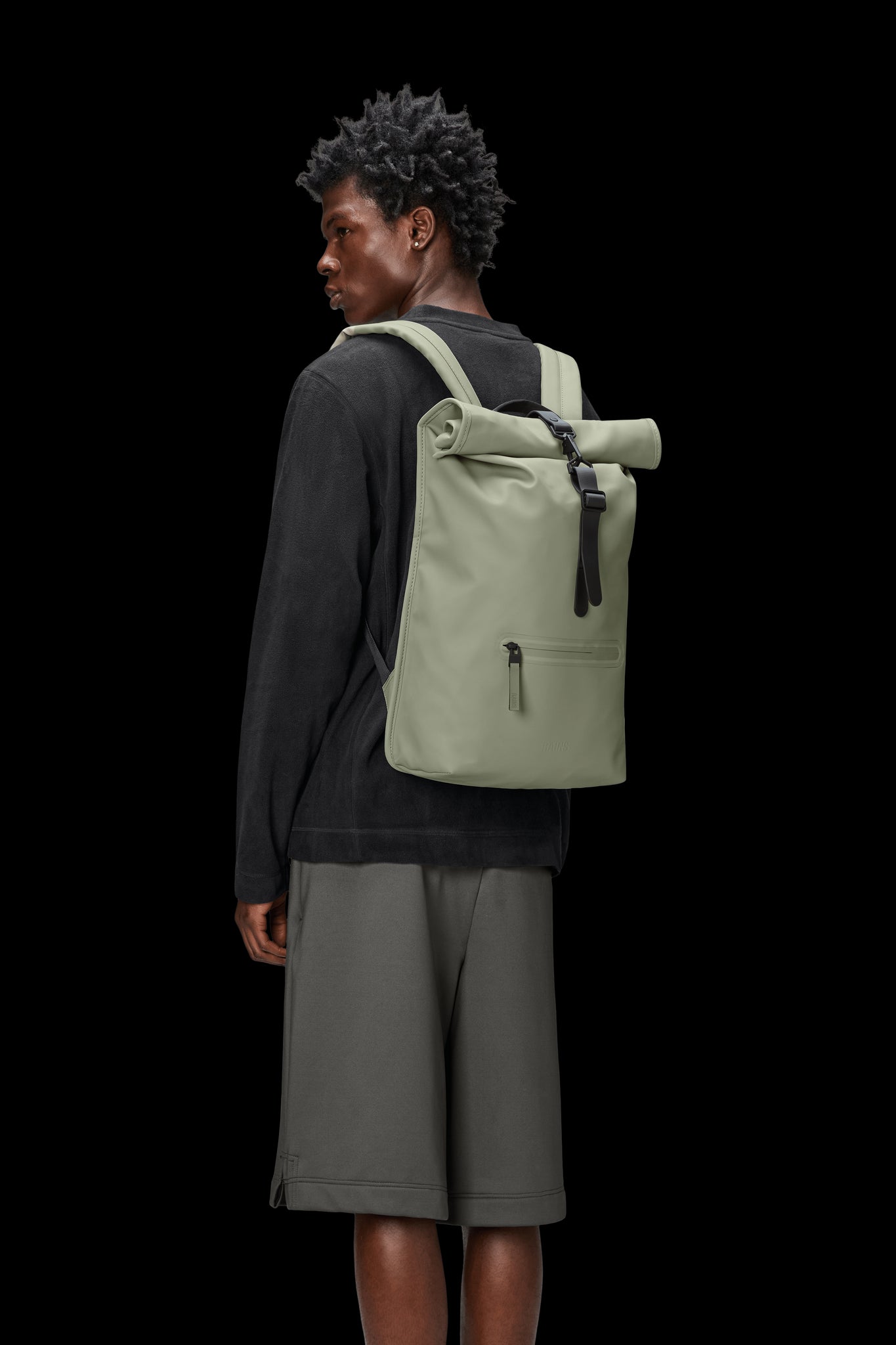 Zaino Rains Rolltop Rucksack Verde Salvia
