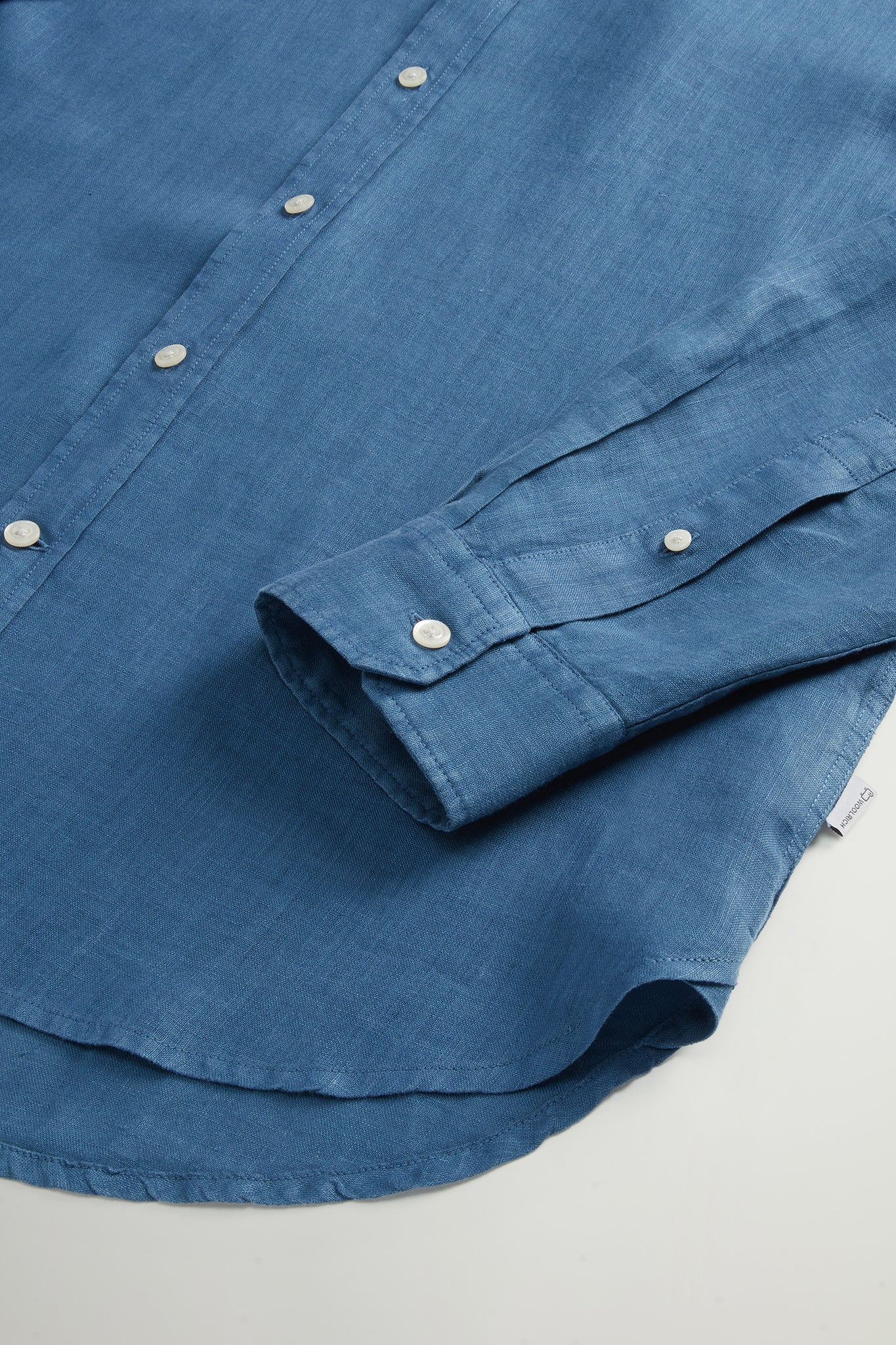 Camicia In Puro Lino Tinta In Capo Blu