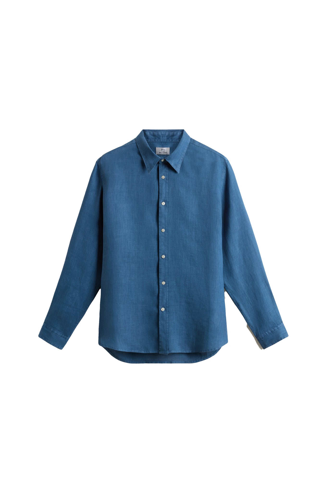 Camicia In Puro Lino Tinta In Capo Blu