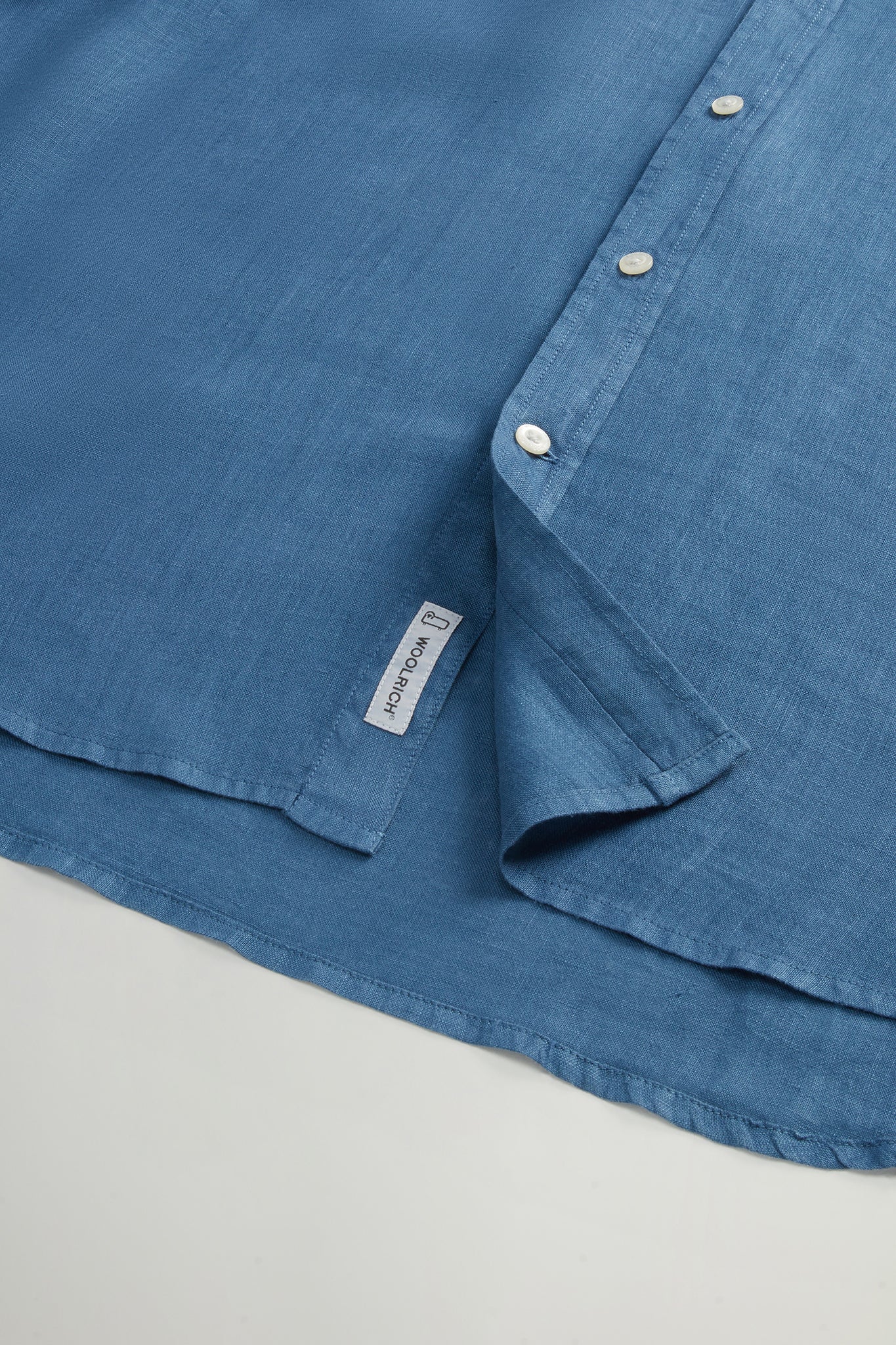 Camicia In Puro Lino Tinta In Capo Blu