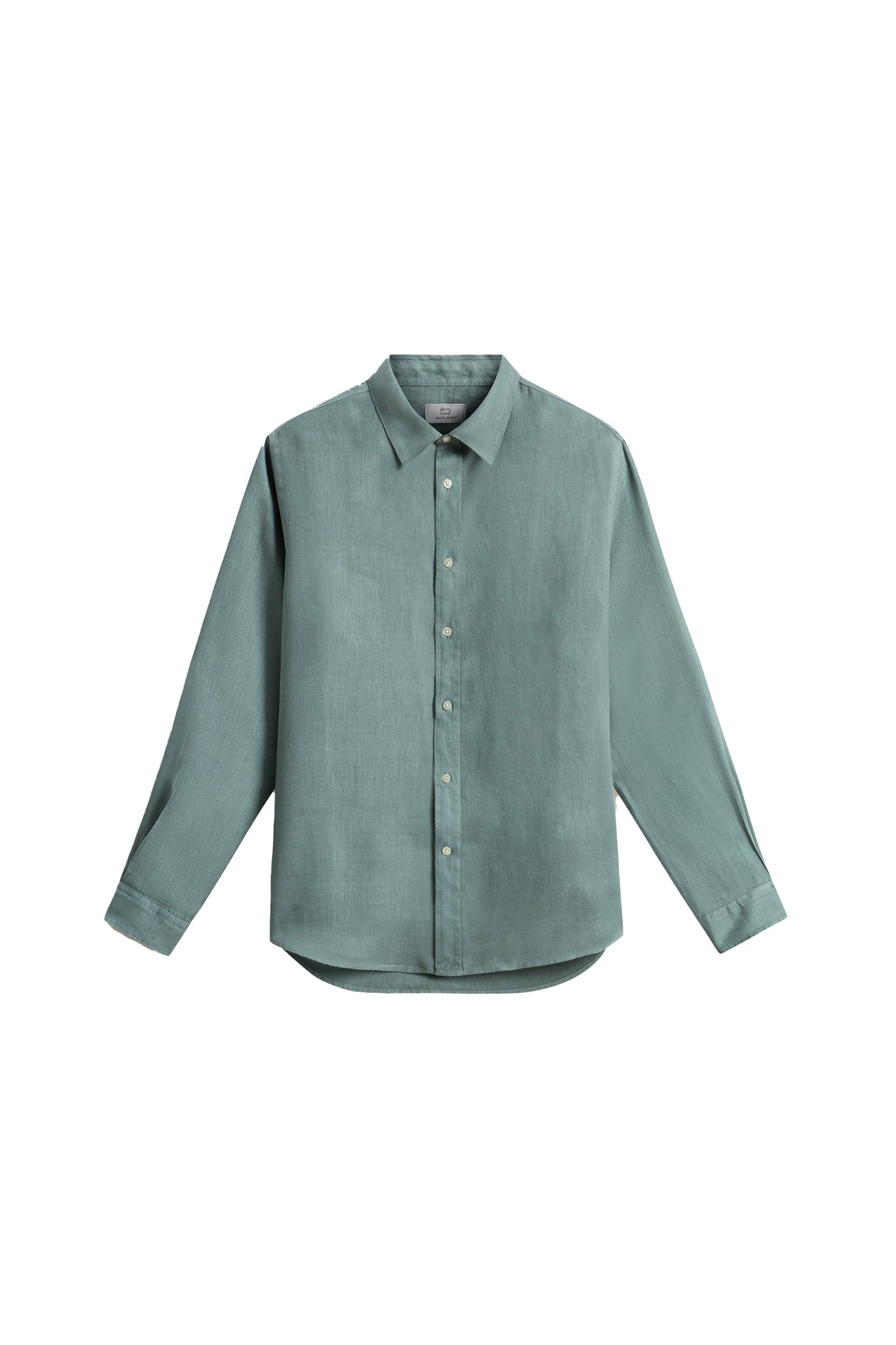 Camicia Di Woolrich In Puro Lino Tinta In Capo Verde