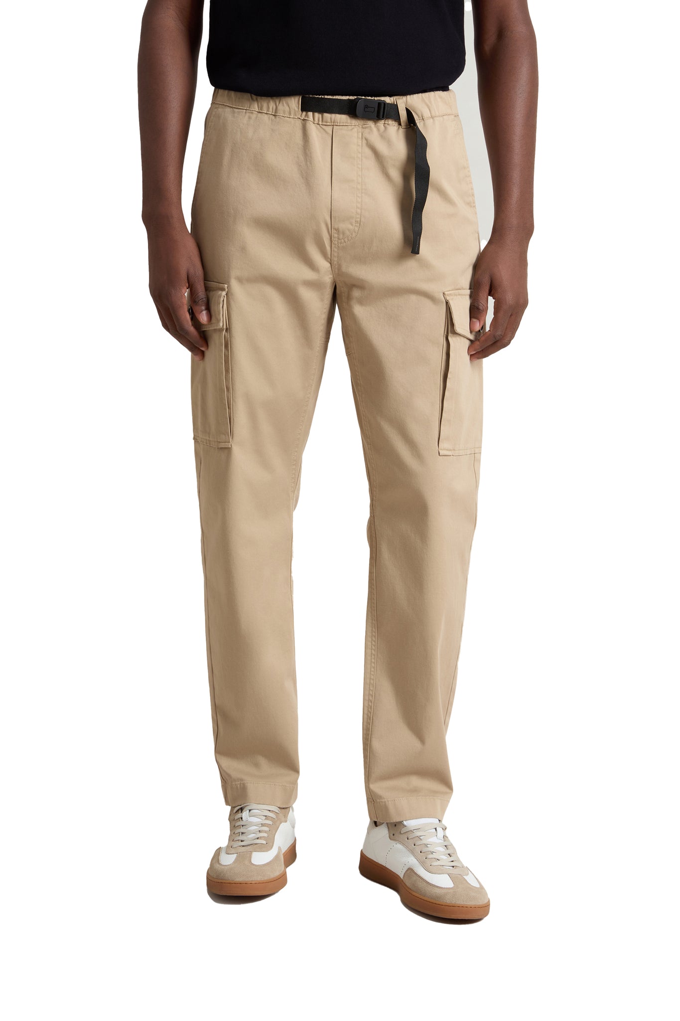 Pantaloni Cargo Tinti In Capo Woolrich Beige