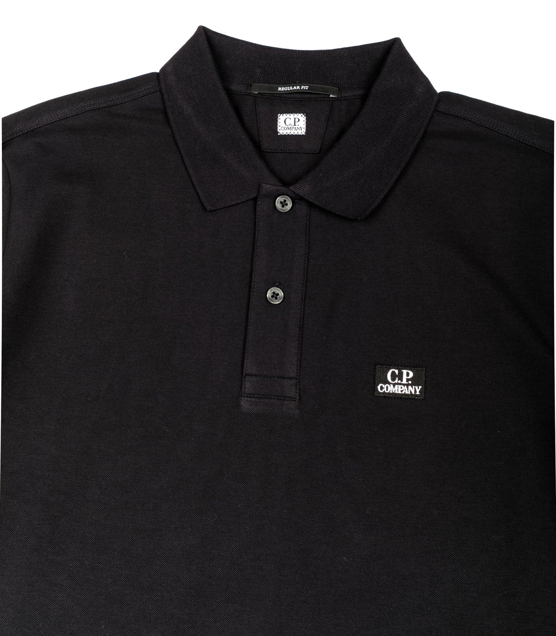 Cp Company Polo Manica Lunga Mini Logo Cp Nero Uomo