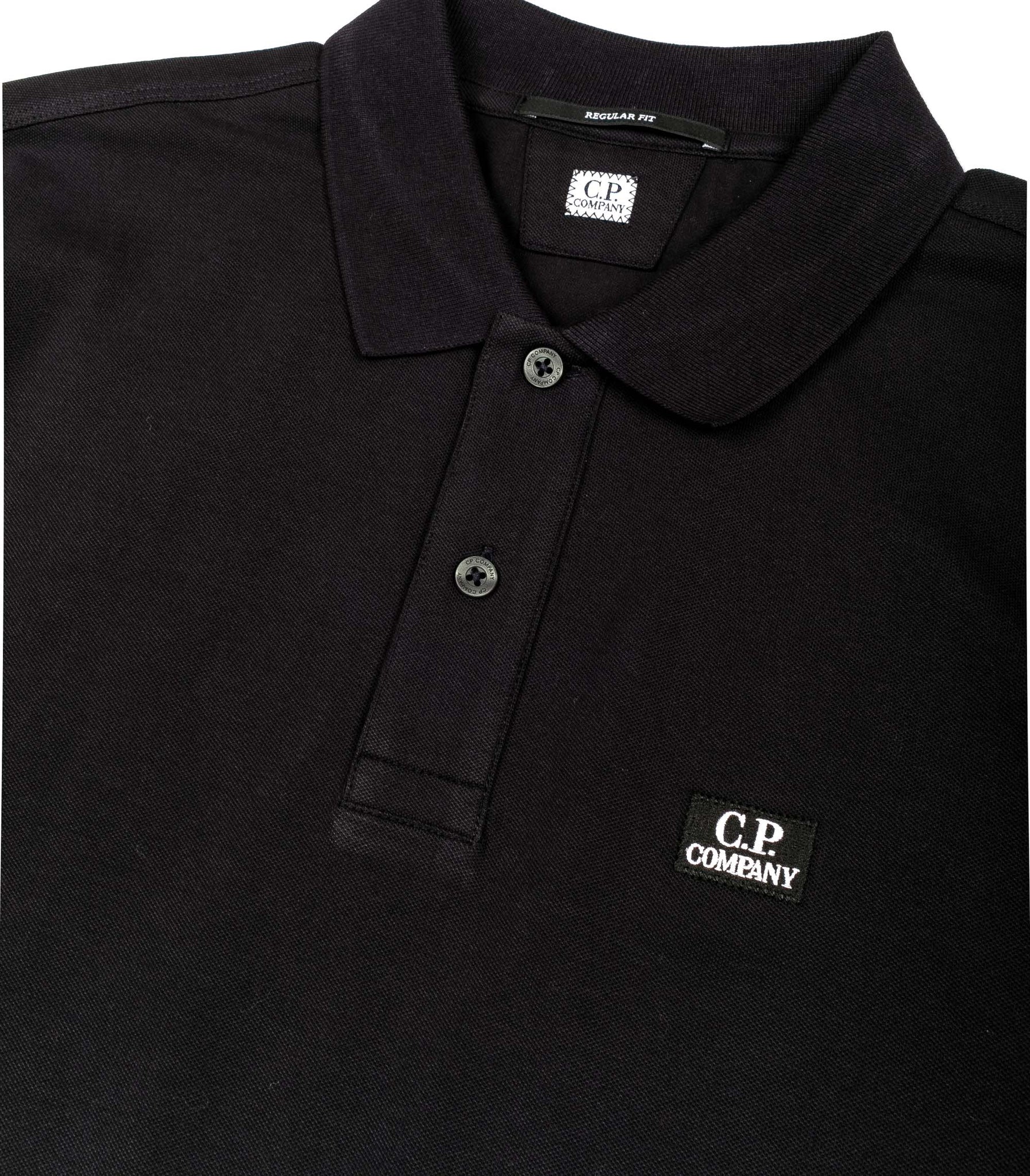 Cp Company Polo Manica Lunga Mini Logo Cp Nero Uomo