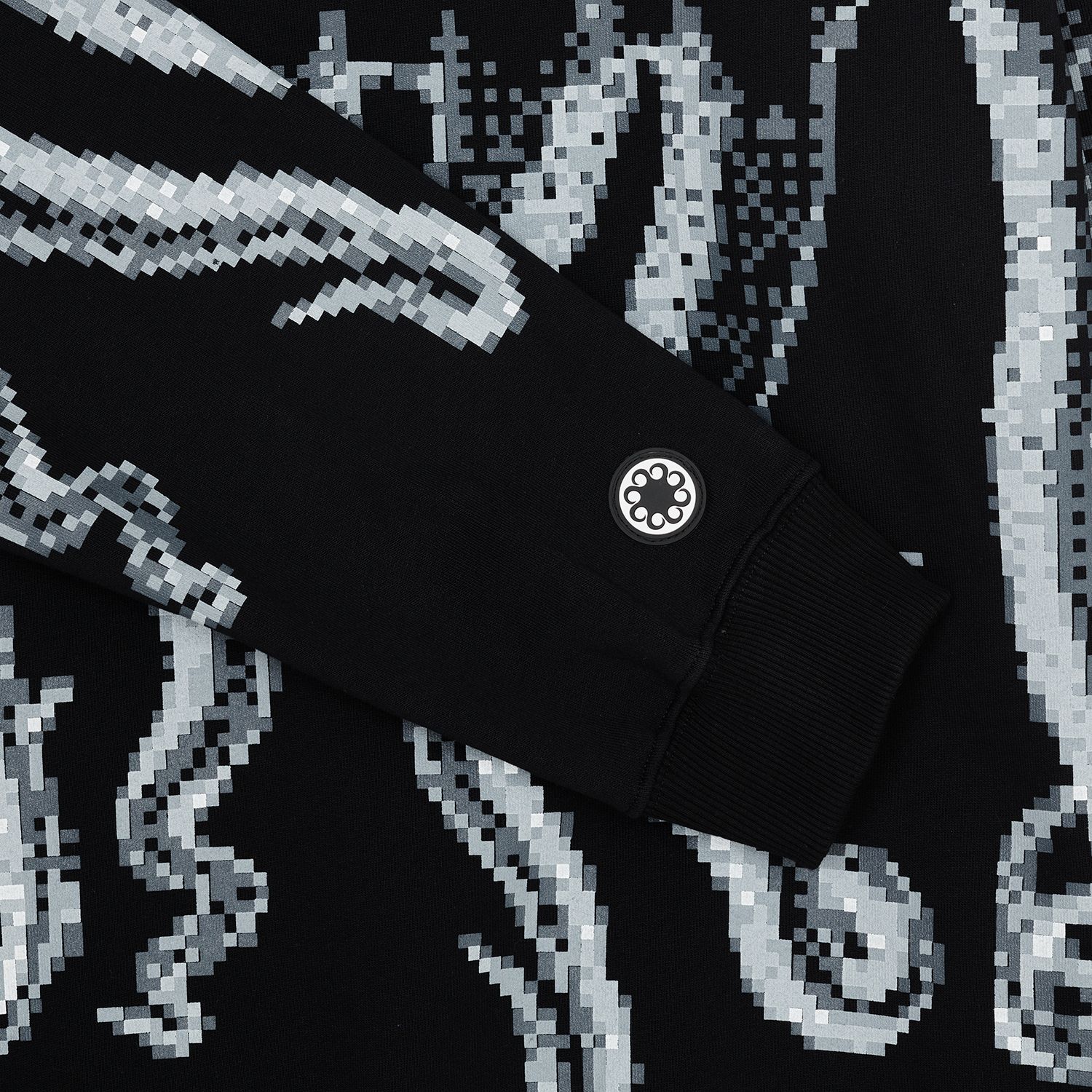 Felpa Cappuccio Octopus Censored Outline Hoodie Nero Uomo