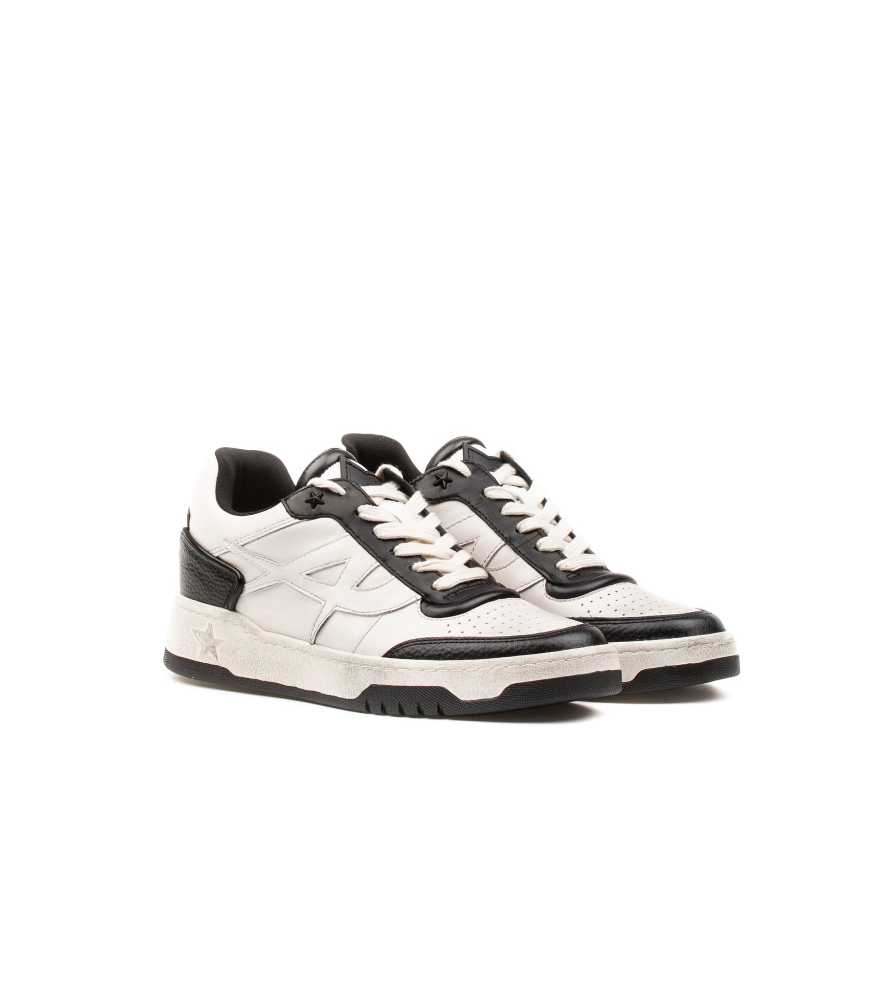 Ash Blake Tumb Leather Gardenia Bianco Nero Donna