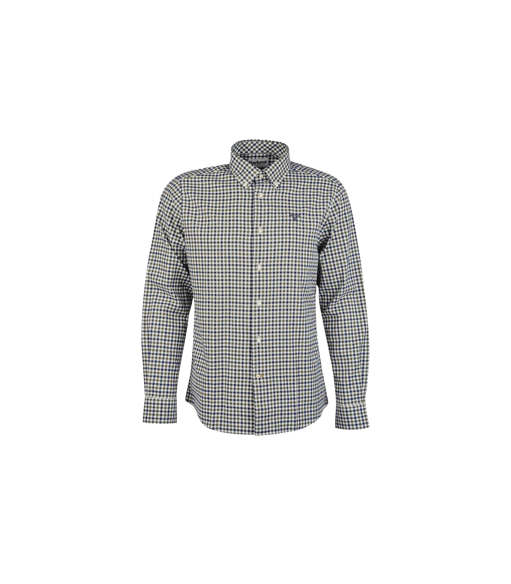 Camicia Barbour Finkle Quadri Taglio Sartoriale Verde Oliva Uomo