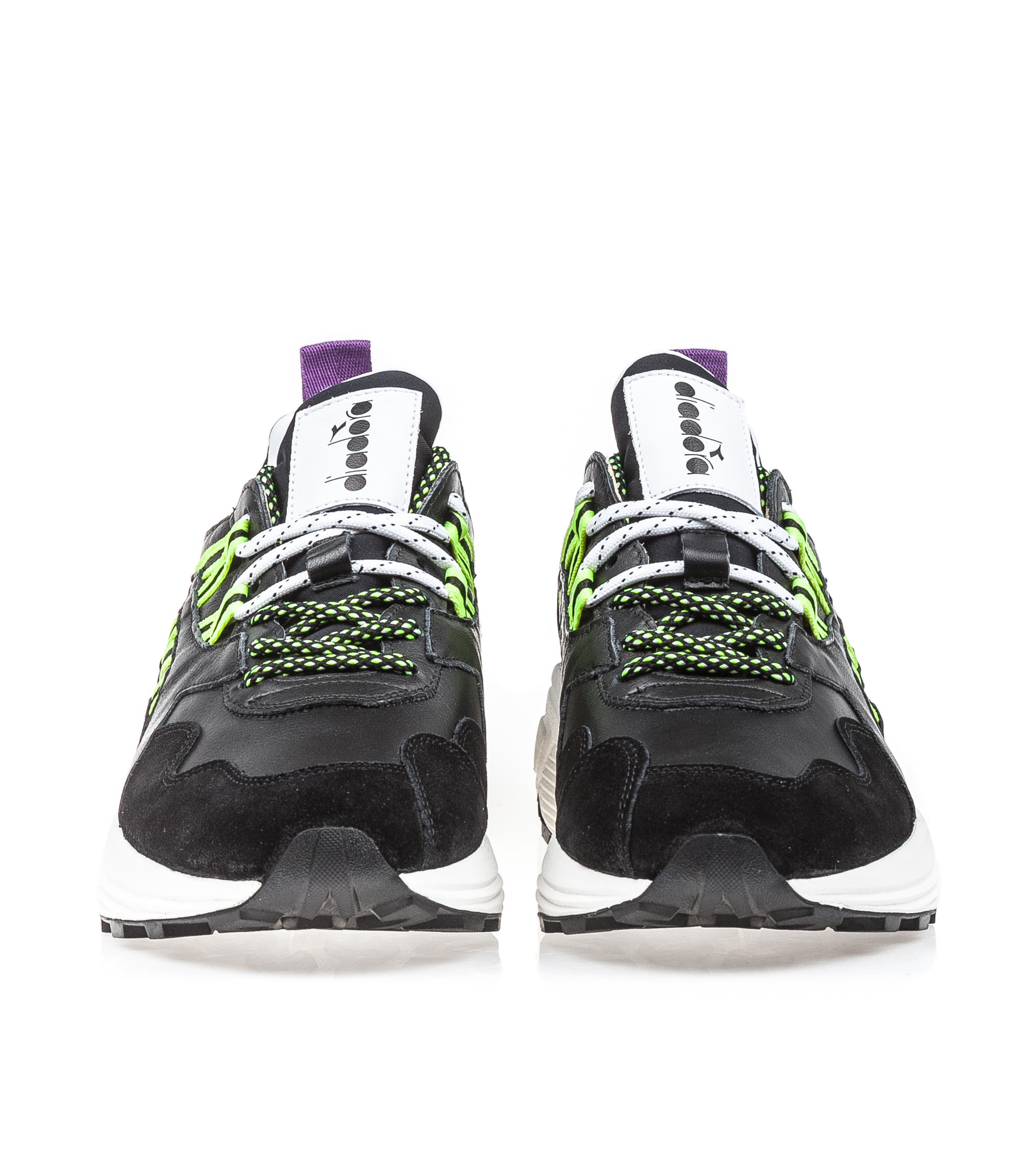 Diadora Heritage Rave Leather Pop Black Violet Fluo | 152Store Diadora Heritage Rave Leather Pop Black Violet Fluo | 152Store