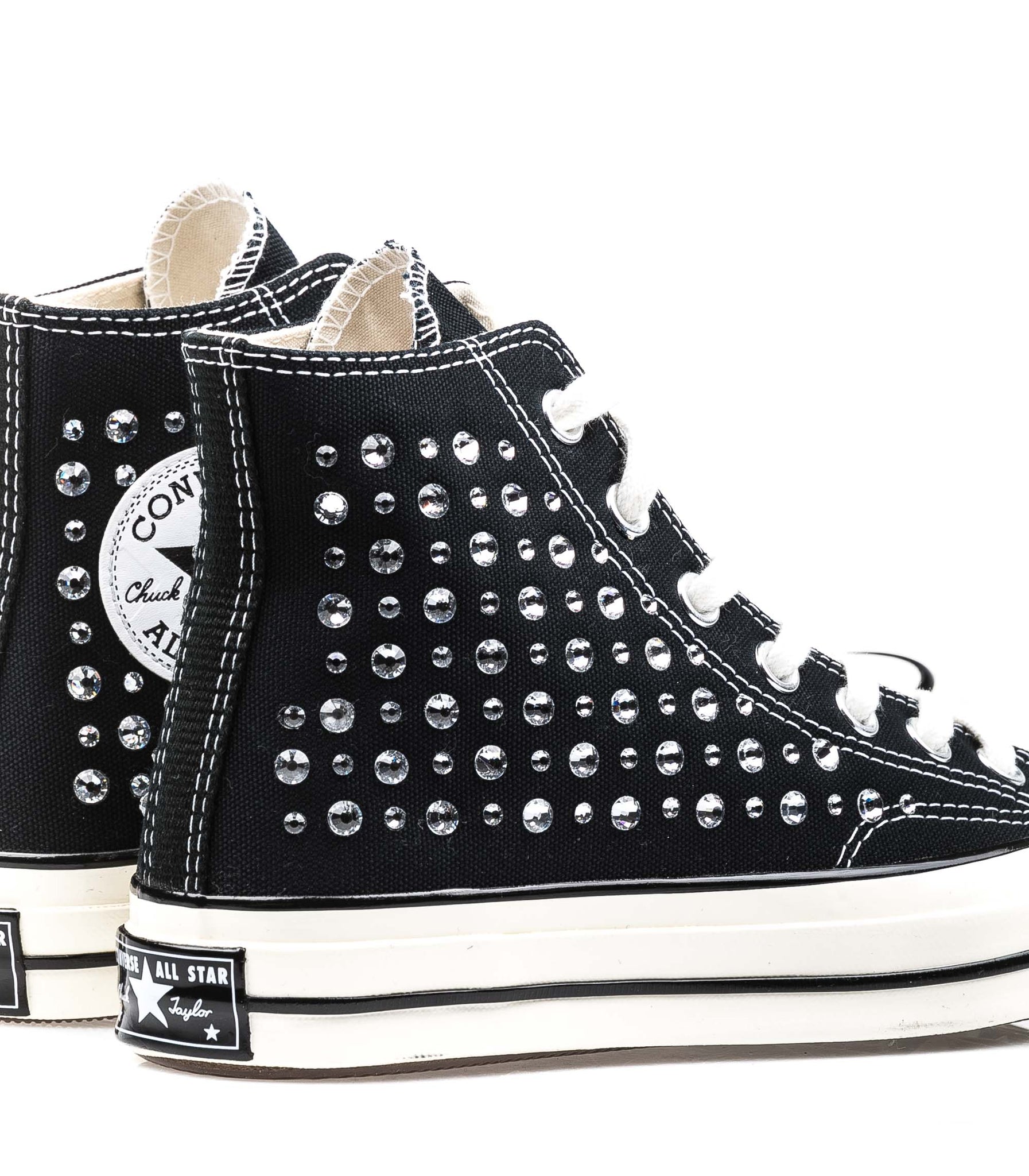 Converse Chuck 70 Canvas Ltd Crystal Swarosky Hi Black Full Crystals Nero Donna.