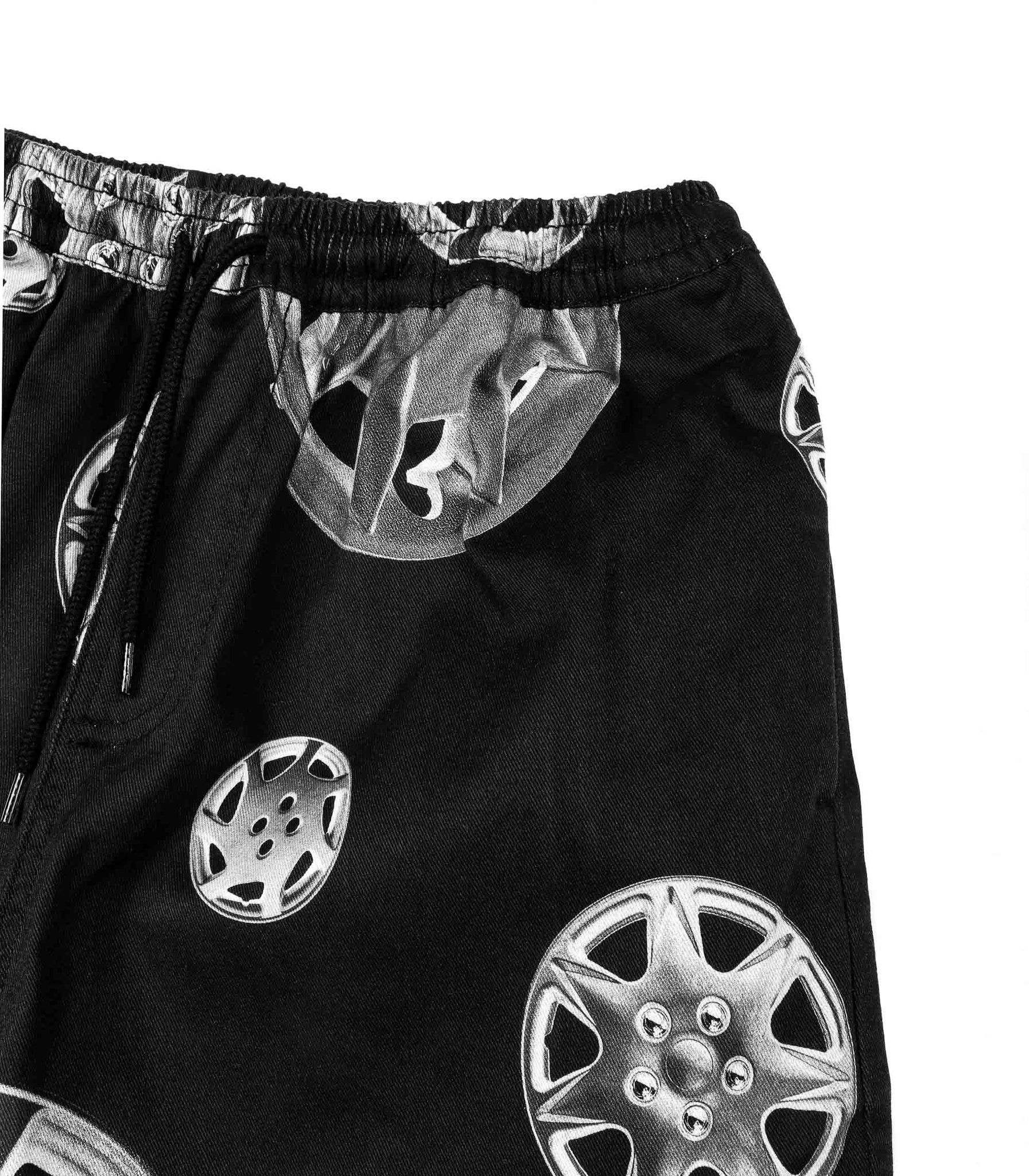 Pantaloni Corti Pleasures Black Roadside Nero Uomo