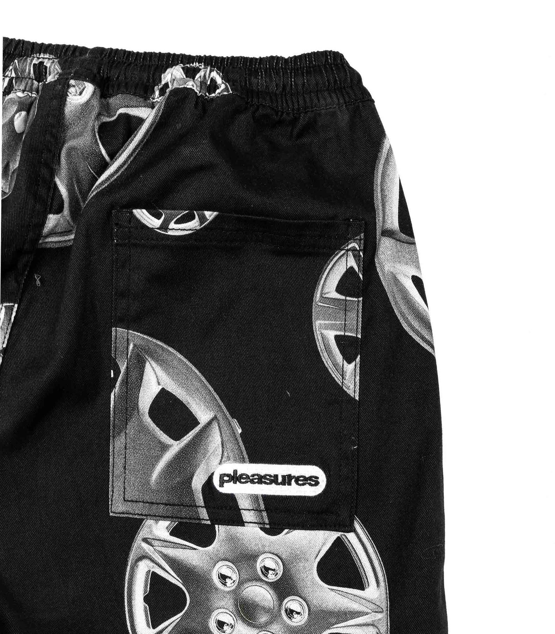 Pantaloni Corti Pleasures Black Roadside Nero Uomo