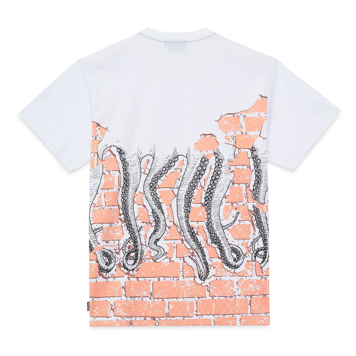 T-Shirt Octopus Bricks Tee Tentacoli Bianco Uomo