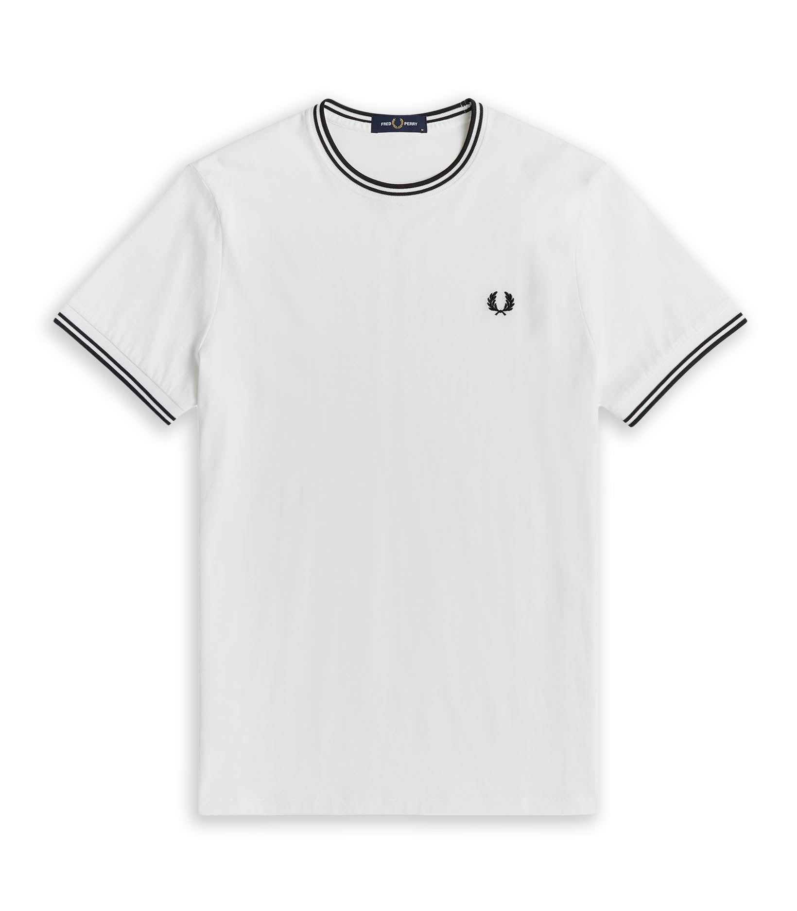 T-Shirt Fred Perry Twin Tipped Righe Bianco Uomo