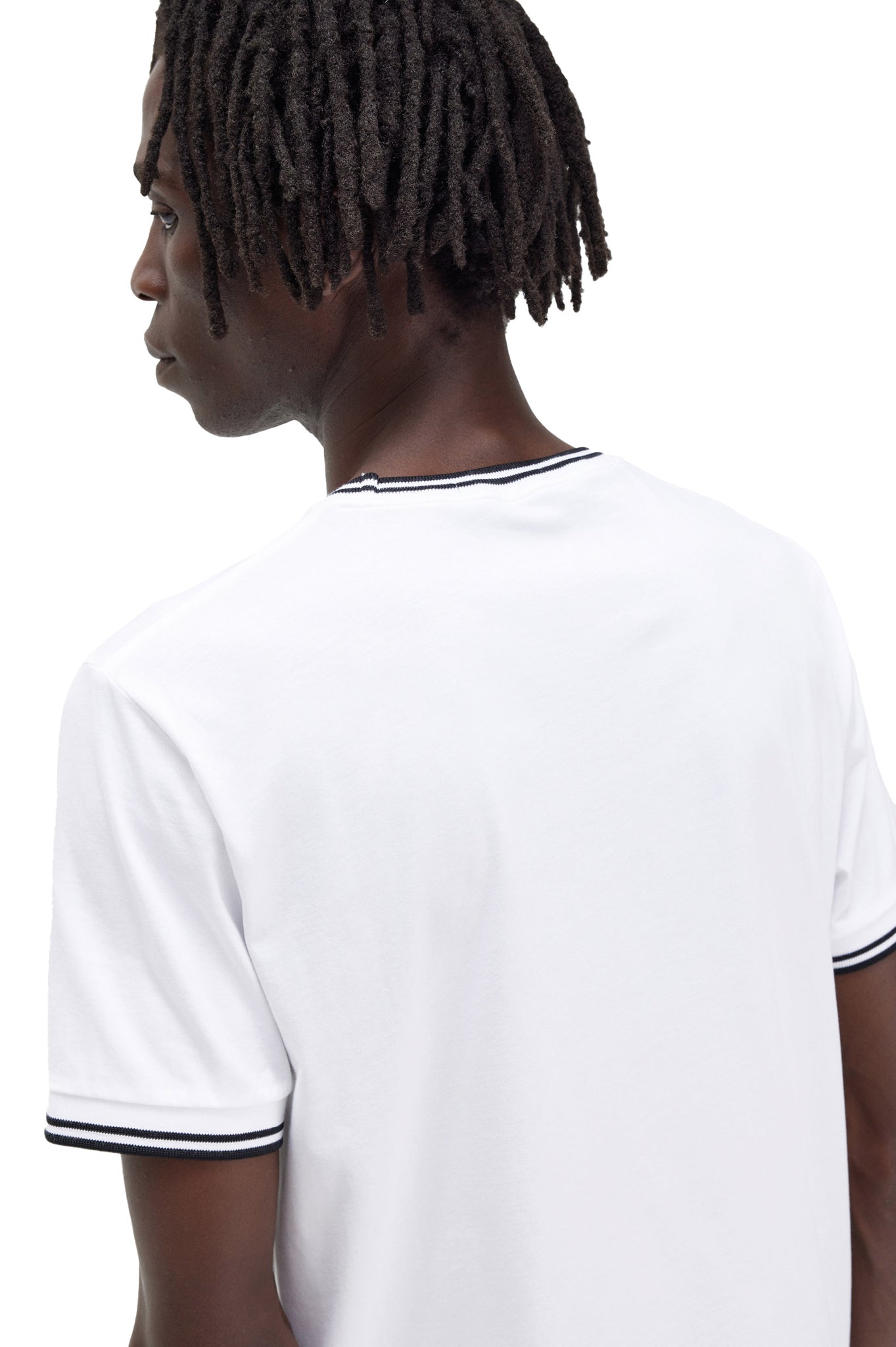 T-Shirt Fred Perry Twin Tipped Righe Bianco Uomo