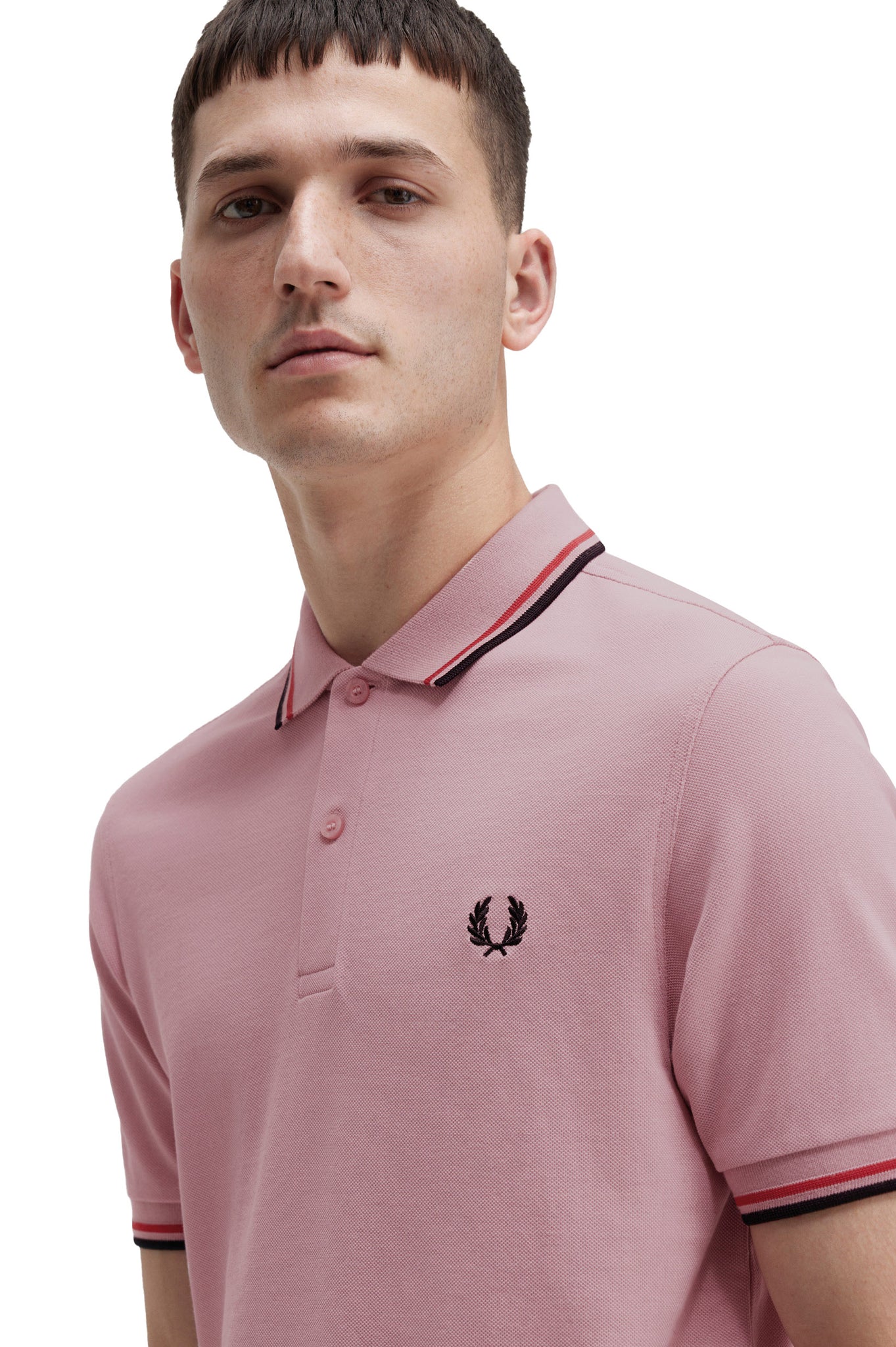 Polo Fred Perry Twin Tipped Rosa Uomo