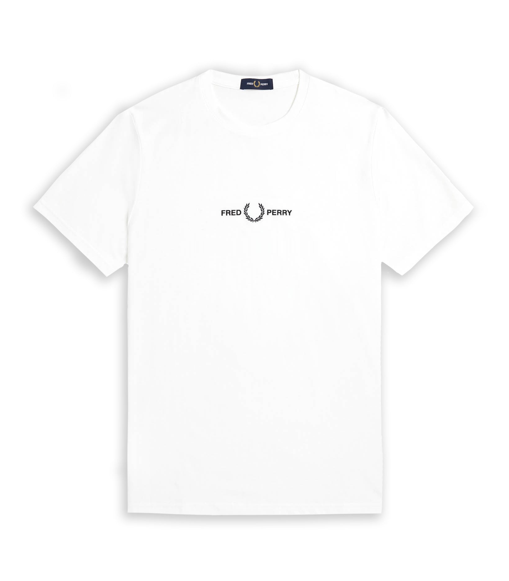 T-Shirt Fred Perry Embroidered Logo Bianco Uomo