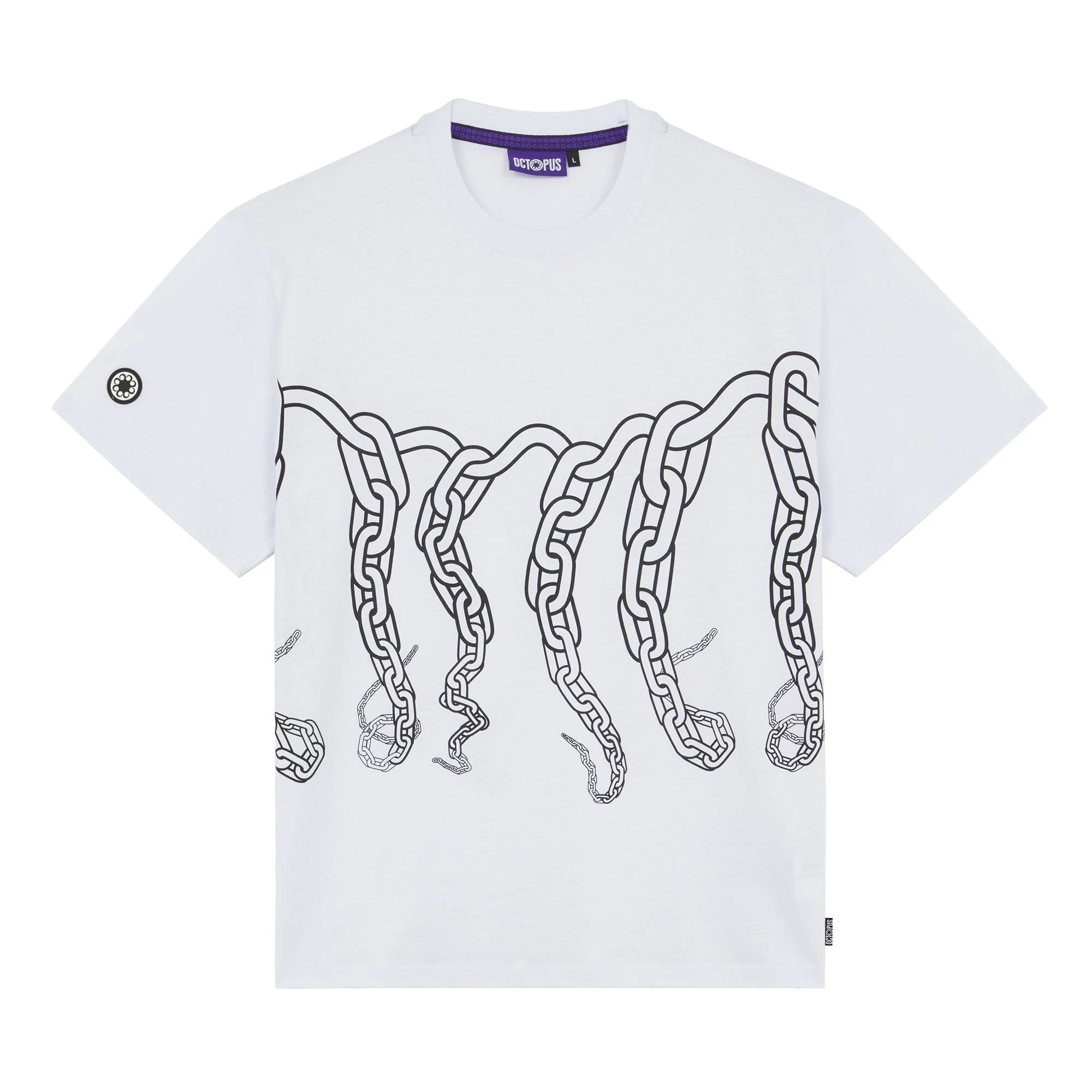 T-Shirt Octopus Chain Bianco Uomo