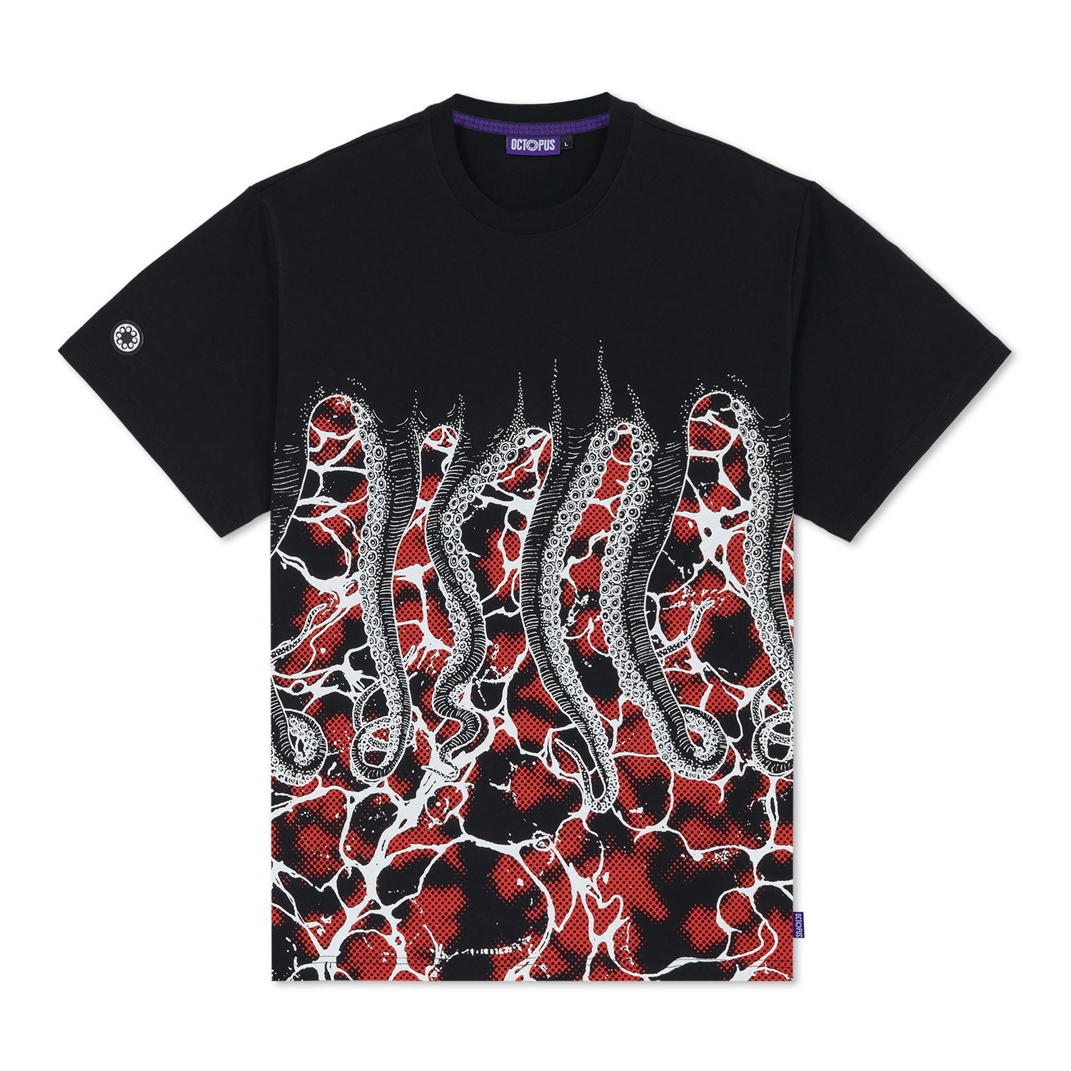 T-Shirt Octopus Marble Nero Uomo