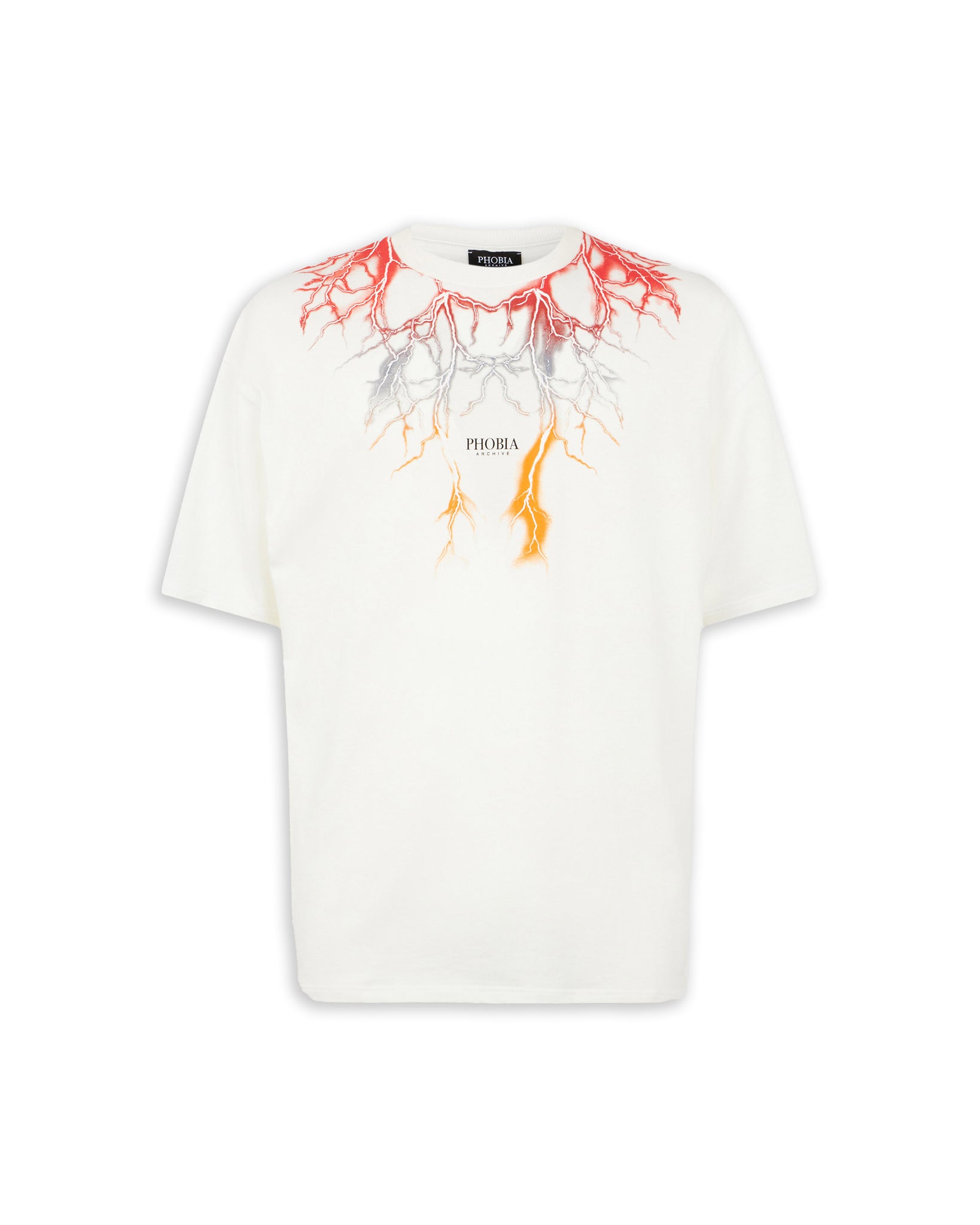 T-Shirt Phobia Fulmini Rosso Bianco Uomo