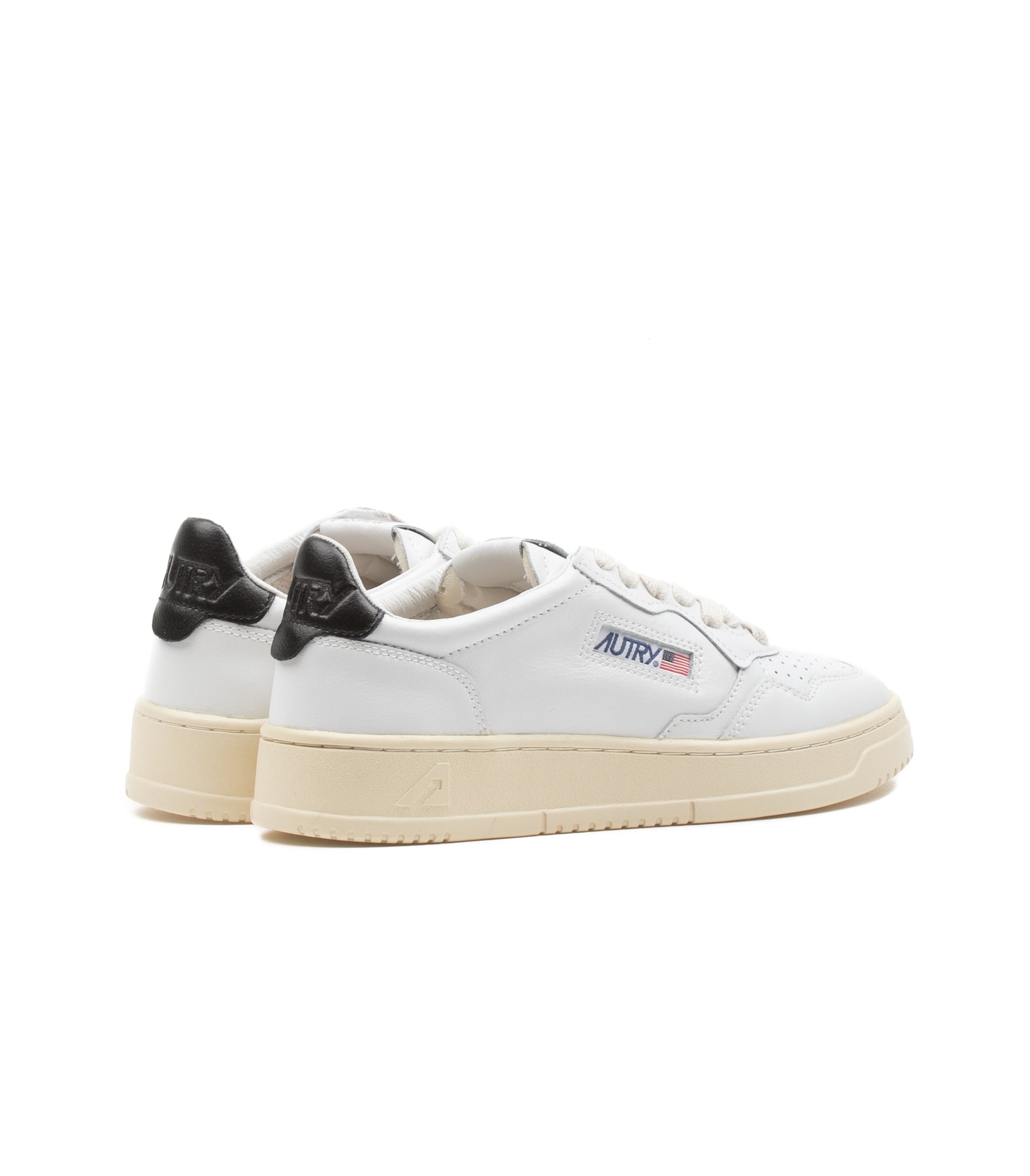 Autry Medalist Low Leat Bianco Nero Donna