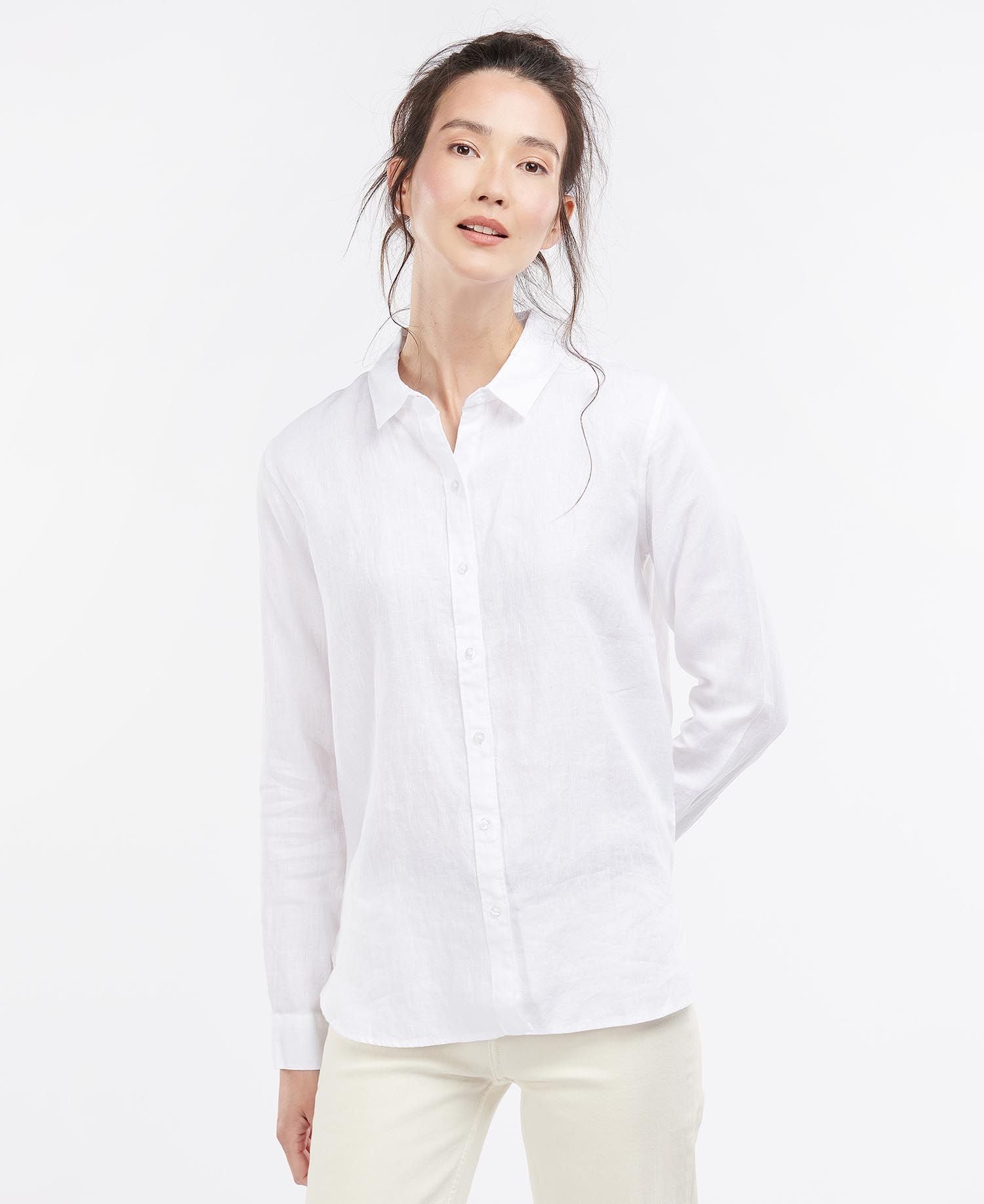 Camicia Barbour Marine Bianco Donna