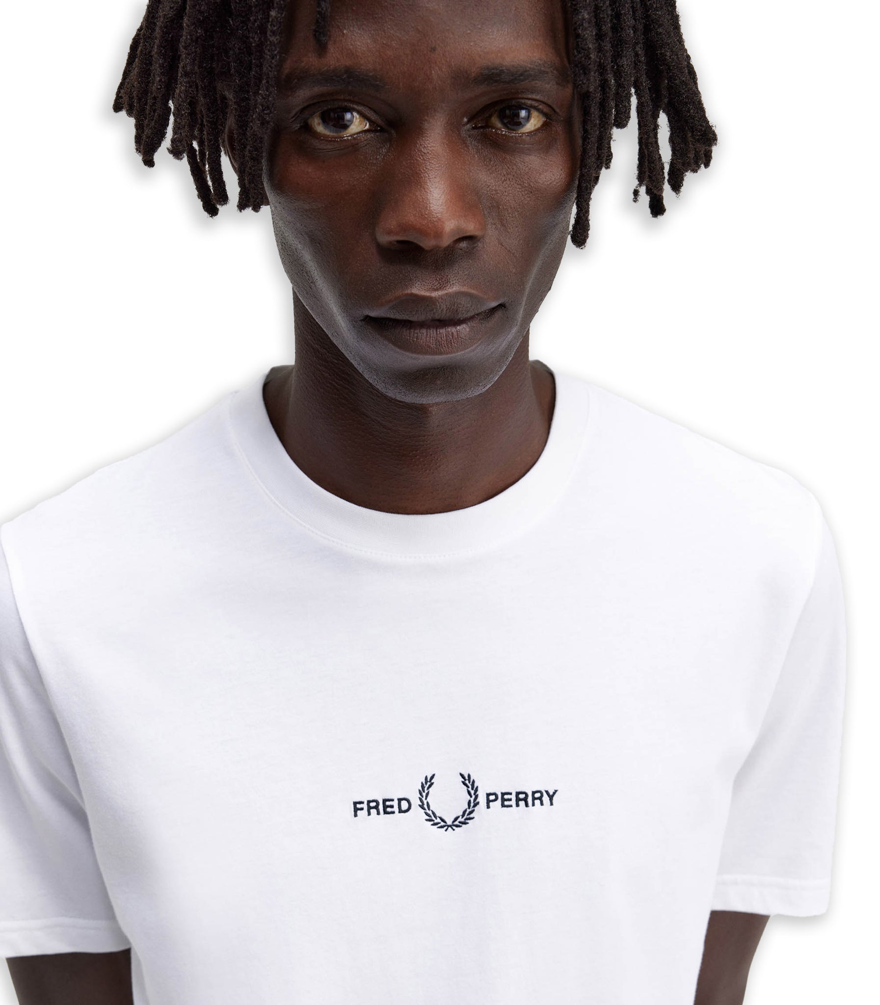 T-Shirt Fred Perry Ricamo Bianco Uomo